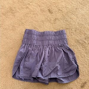 FP Movement by Free People Lavender High-Waist Smocked Shorts